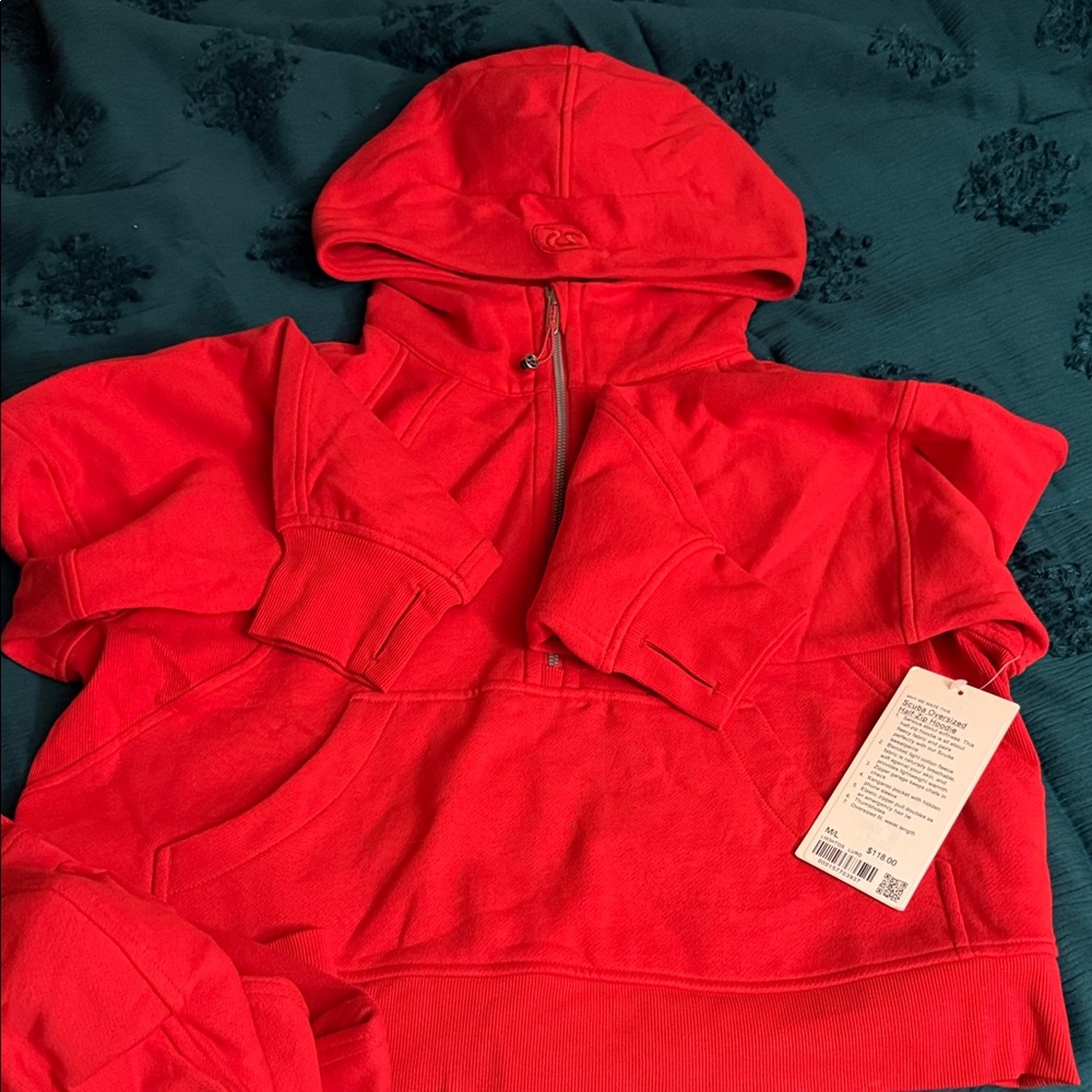 Lululemon LULU RED* SCUBA oversized half zip Hoodie NWT - Picture 3 of 4